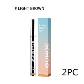 Plump Lip Color Smear-proof Makeup Peeling Lip Liner (Option: Light Brown-2PC)