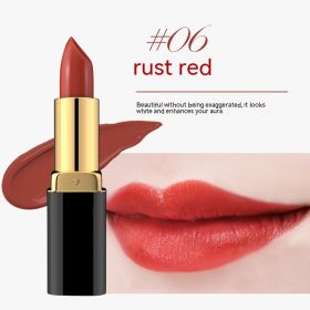 Lipstick Moisturizes And Does Not Fade Easily (Option: 06 Rust Red)
