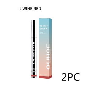 Plump Lip Color Smear-proof Makeup Peeling Lip Liner (Option: Wine Red-2PC)